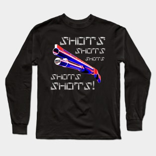 Shots with the Shotgun, v. Blk Bullet Text Long Sleeve T-Shirt